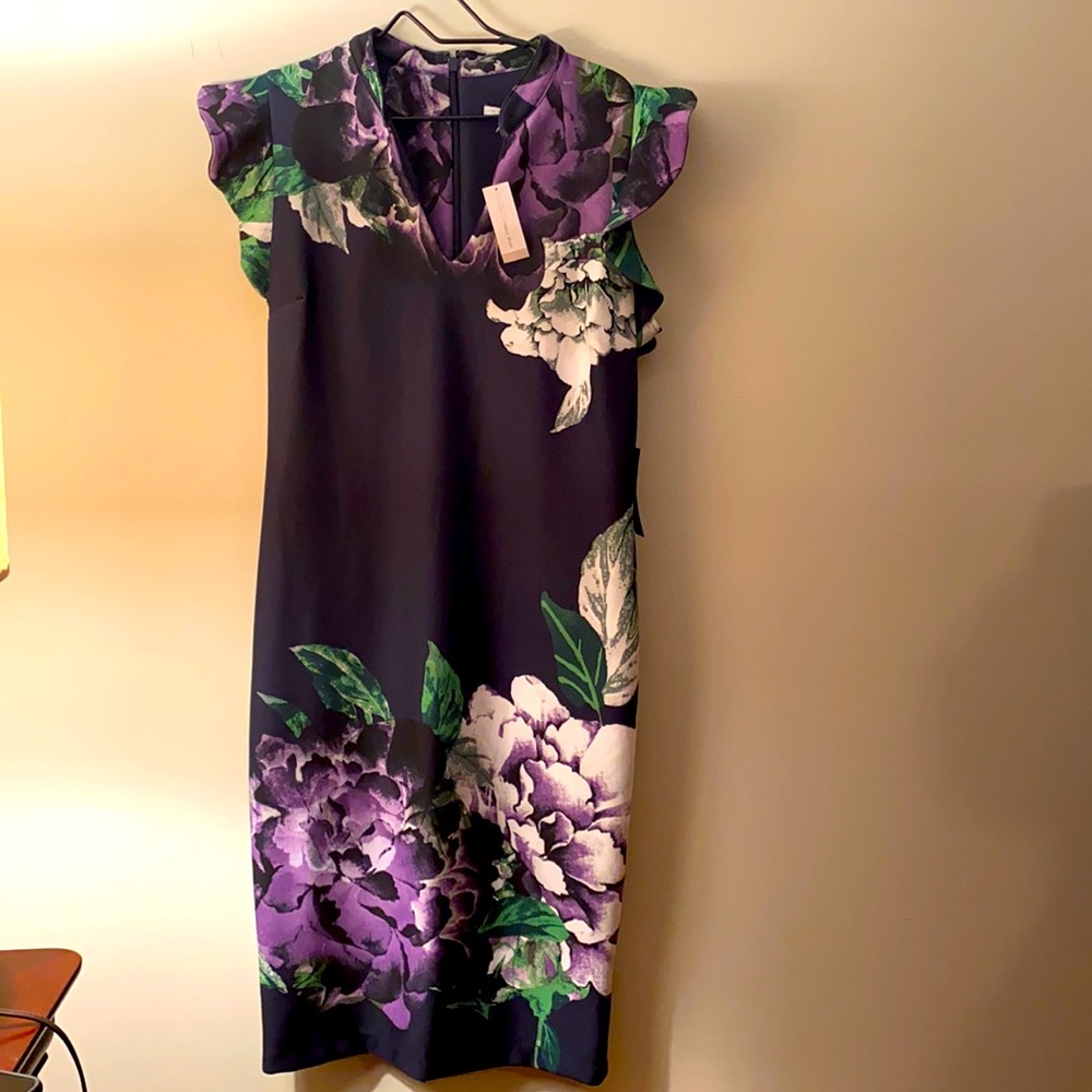 NY&Co Scuba Dress, Size L, Navy